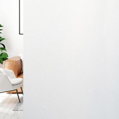 Pellicola Oscurante Vetri Finestre 100 x 200 cm con Strumenti di Installazione, Adesivo Statico, Protezione UV Pellicola Opaca per Vetri Adatto a Tutte Le Finestre, bianco opaco