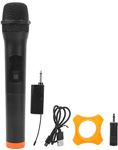 VGEBY Wireless Microphone Karaoke Metal Hand-Held Mike for Home KTV Conference, Dynamic Capsule with Excellent Sound Quality, Black