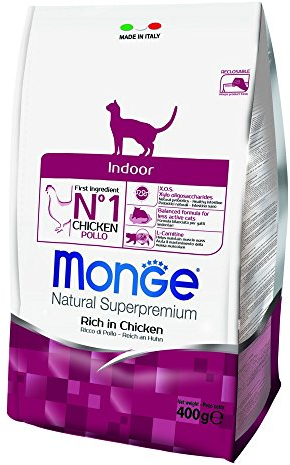 Monge Natural Superpremium Katzenfutter, Futter für Katzen (Trockenfutter Katze mit Huhn, hochwertige Inhaltsstoffe, Ballaststoff- und Vitaminreich, Katzen Trockenfutter, 400 g)