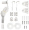 Victoria M. Ersatzteil-Set Komplett-Set für Klemmfix Doppelrollo, mit Klemmhalter, Scheiben, Walzenkapsel, Kettenzuggetriebe, Kunststoff & Metall, Weiss