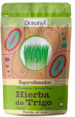 DRASANVI SUPERALIMENTO HIERBA DE TRIGO CERTIFICADO BIO - Alta concentración de proteínas y riqueza de vitaminas y minerales - VEGANO - SIN GLUTEN - 125g