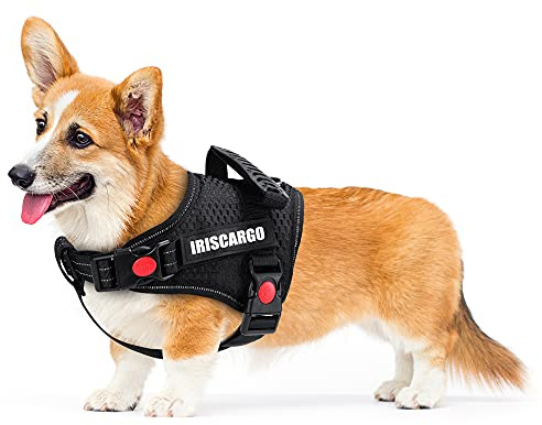 No Pull Dog Harness, dogs harness with Handle Adjustable Padded Harness, front Clip Puppy Vest Harnesses Reflective Breathable Soft Mesh Lightweight easy Control for Outdoor Training Walking(upgrade) | Reflective Breathable Soft Mesh, Lightweight Easy Control for Outdoor Training Walking Puppy Secure Action Gear Upgrade