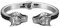 JewelryWe Schmuck Herren Armband, Gegenüber Wolf Wolfskopf Biker Offen Armreif Armspange, Echtleder Leder Edelstahl, Schwarz Silber