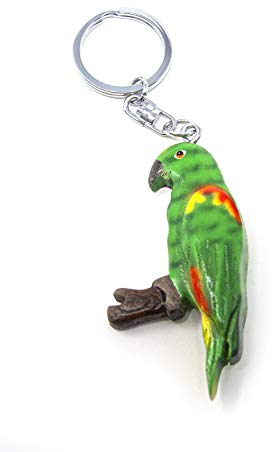 Cornelißen Schlüsselanhänger Amazone aus Holz und Metall, Papagei Vogel Ara