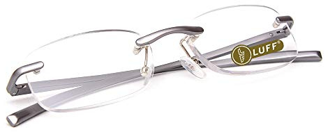 LUFF Occhiali da lettura senza cornice Nuovo retro metallo cerniera a molla HD Occhiali da lettura da +1,0 a +3,5