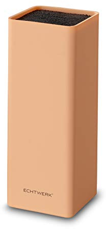 Echtwerk Universal Knife Block, Holder, Organiser - Practical Knife Stand, Space-Saving Storage with Bristle Insert, Flexible, Salmon Pink, 30 cm