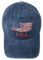 GUMONI USA Flagge Stickerei Denim Baseball Caps Kappe Outdoor Freizeit Mütze Herren Damen(Navy blau)