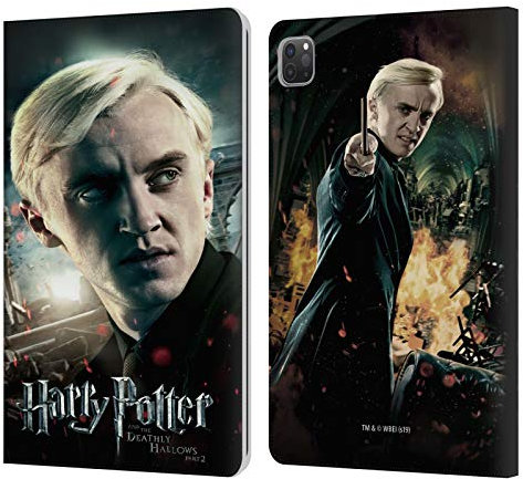 Head Case Designs Licenciado Oficialmente Harry Potter Draco Malfoy Reliquias mortales VIII Carcasa de Cuero Tipo Libro Compatible con Apple iPad Pro 11 2020/2021 / 2022