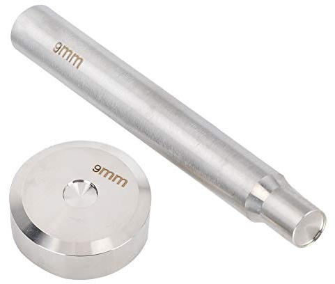 Garosa Einstellwerkzeug für die Nietbefestigung 4,3 Zoll Langer doppelseitiger Nietstempel für die Installation von DIY Leder Bastelknöpfen, 9 mm