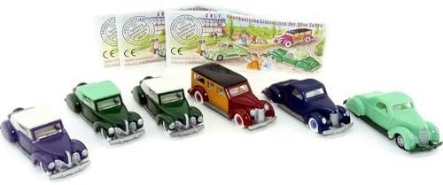 Amerikanische Limousinen der 30er Jahre. Satz mit Farbvarianten und den 3 unterschiedlichen Beipackzetteln