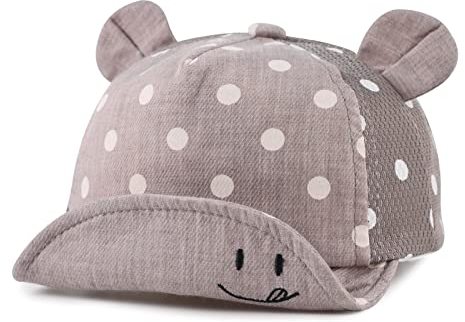 Pesaat Schirmmütze Baby Cap Jungen 6-24 Monate Sommer Mütze UV Schutz Baby Mädchen Baseball Cap Mit Größenregulierung Baby Baseballkapp (Grau-Mesh, 6-24Monate)