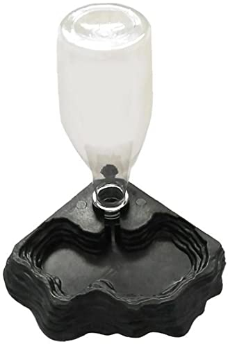 Froiny Haustier Reptilien Feeder Wasserspender Trinkbrunnen Dish Bowl Schildtoise Eidechse Becken Box Fütterung Lieferungen Für Schildkröten Eidechsen & Andere Kleine Tiere, Schwarz
