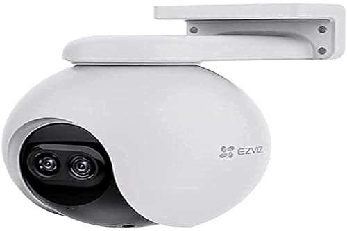 EZVIZ C8PF Caméra de Surveillance Full HD WiFi avec Double Objectif et Fonction panoramique et Inclinaison - Couverture à 360° - Emplacement pour Carte microSD - Vision Nocturne Intelligente Noir
