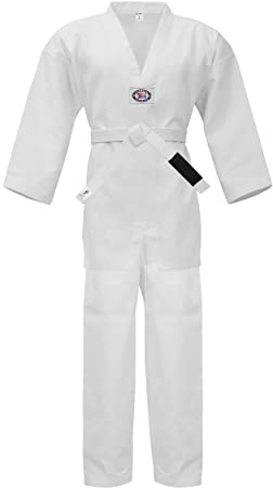 PFG Taekwondo Uniform - Kids Adults Unisex - White Belt Included (White, 00)