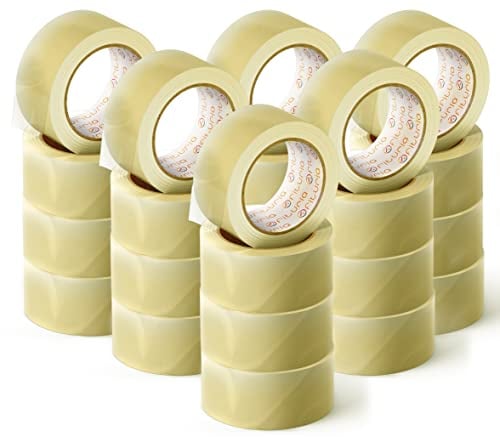 OFITURIA Clear Packing Tape for Packing Carton for Mailing and Moving Seal for Safe and Durable Packaging (48cm x 120mts - Clear, 24 Roller Blinds)
