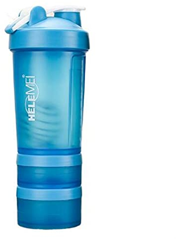 WERWER Poudre de protéine de lactosérance Shaker Bouteilles Spring Shaker Coupe Gym Trois Couches Shaker Protéine Lait Shaker Sport Bouteilles d'eau Sport (Capacity : 601 700ml, Color : Blue)