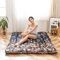 MAXYOYO Japanische Bodenmatratze Futonmatratze, Verdicken Tatami Matte Isomatte Faltbare Roll-Up Matratze Schlafsaal Matratzenauflage Bodenliege Kissen Bett (Schwarz Blumen, 150 x 200 cm)