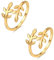 2 Stücke Edelstahl 18 K versilbert Frau Blättern Laurel verstellbar AST Ringe Gold-Silber