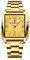 JewelryWe Armbanduhr Herren Datum Kalender 30M Wasserdicht Rechteckige Analog Quarz Uhr Edelstahl Armband Herrenuhr mit Römischen Ziffern Zifferblatt und Leuchtend Zeiger, Gold