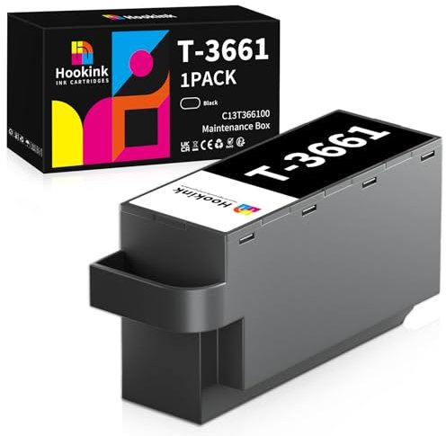 Hookink T3661 Wartungsbox (C13T366100) Kompatibel für Epson XP-8500 XP-8505 XP-8600 XP‑8605 XP-8700 XP-15000 XP-6000 XP-6001 XP-6005 XP-6100 XP-6105 XP-970 Drucker