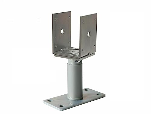 Pfostenträger verschiedene Ausführungen je nach Wahl höhenverstellbar und/oder seitenverstellbar mit oder ohne Schwerlastanker (ohne Schwerlastanker, U-Pfostenträger höhen- und seitenverstellbar)