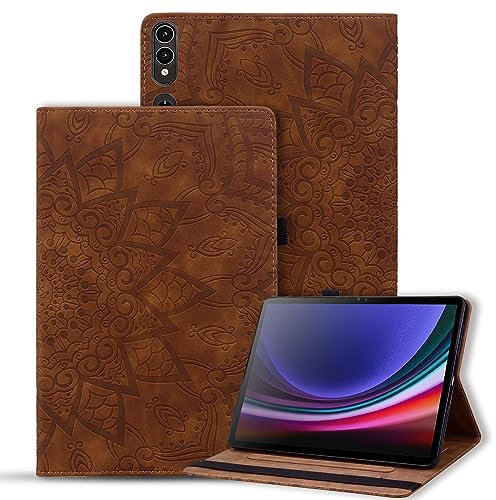 Vaitasy Custodia Samsung Galaxy Tab S10 Plus 12.4 Pollici 2024 Cover Auto Svegliati/Sonno Custodia per Galaxy Tab S9 Plus/S8 Plus/S7 Plus/S7 FE - Mandala Marrone