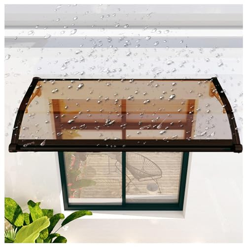 Vordach Für Haustür, Mit Seitenteil Rinne Aluminium Metallgestell Haustür Vordach Glas Vordach Hauseingang,23 * 40(60 * 100cm)