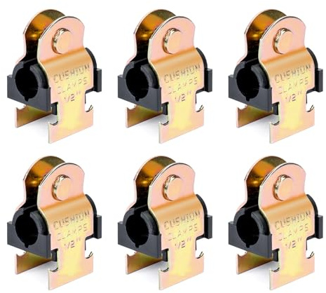 LBG Products 6 Pack Rubber Cushion Strut Clamp, 1/2 OD Pipe Strut Clamps for Mounting Copper Piping,PEX Pipe,CVPC Tubing,Heat Resistant Mount Strut Clamp,Easy Installation with Bolts and Nuts