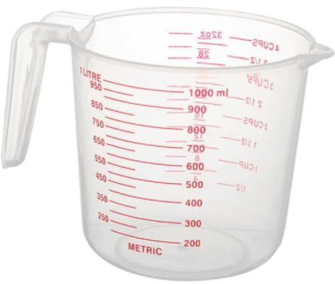 Cabilock 3 Tazas Medidoras de Plástico Pvc con Capacidad de 500ml y 250ml, Vaso Medidor con Escala para Medir Líquidos, Adecuado para Hornear y Cocina Diaria