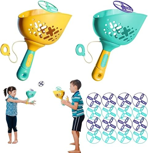 Anyingkai Jeu d'hélices pour Enfants, hélices Volantes, Jeu de vol, Rotor Flyer, Soucoupe Volante, Jeu de toupie Volante, Jouet Lumineux LED, Jouet de tir à Disque Volant, Halloween,