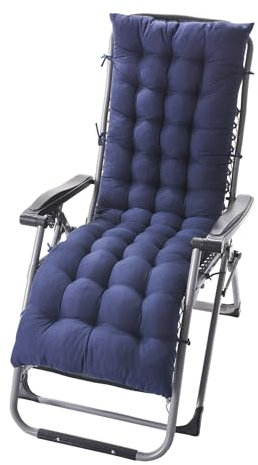 CEIEVER Garden Bench Cushion Chair Cushion, Sun Lounger Cushion Pads 155X48X8CM Thick Garden Recliner Chair Replacement Anti-Slip Cushion Sunbed Cushion for Porch Swing Patio Lawn (Navy Blue)