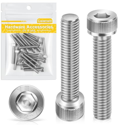 Vis DIN 912 Vis tête Cylindrique BTR(A2 V2A)CHC à 6 pans creux Filetage Complet Tete Ronde Boulon Inox pour Ecrou et Rondelle (20, M5 x 30)