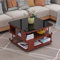 GHBXJX Klein Couchtisch mit Stauraum und Rollen, Sofa Beistelltisch Holztisch Wohnzimmer Tisch, Coffee Table Couchtische mit Glasplatte, einfacher Aufbau, moderner Stil, 50x50x55 cm,F