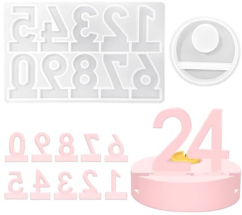 SKENGWEL Silicone Molds Tray,silikonformen gießformen tablett Silikonformen Tablett mit Rillen Silikonform Harz Gießform Beton für Silikonform runde SchüsselRundschalenform (Zahl)