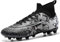 Men's High Top Football Boots Spikes Turf Trainers Professional Outdoor Soccer Shoes Black 6 UK