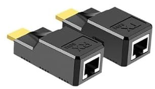 1080P HDMI auf RJ45 Extender Adapter 60M, BolAAzuL HDMI Extender 1080P 60Hz Netzwerkverlängerkonverter über Cat5e/6/7 Kabel bis zu 60M Videosender für Monitor PC Loptop HDTV Ethernet Extender