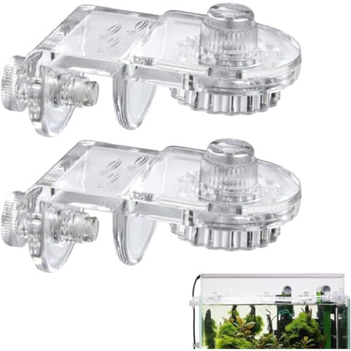 Bimhayuu Aquarium Screen Clamp,2Pcs Aquarium Cover Clamps Mesh Netting Clip,Transparent Jump Guard Sturdy Aquarium Screen, Anti Escape Net Clips Tool Plants Holders (Transparent)