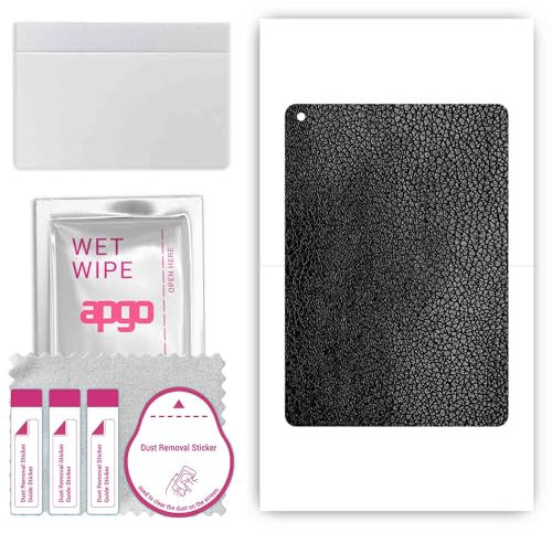 apgo Rückseite Schutzfolie, Skin, kompatibel mit Apple iPad 10.2, Hinten Displayschutzfolie aus Vinylfolie, kratzfest, einfache Montage - Schwarzes Leder