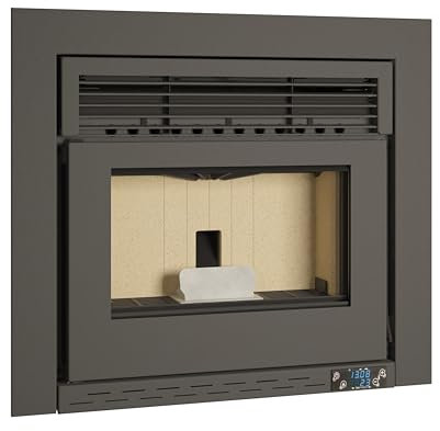 TJ - Insertble de Pellets Canalizable Modelo Atlas de 8 kW. 640 x 577 x 611 mm. Eficiencia 90%