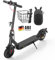 E Scooter mit Straßenzulassung, ABE Elektroroller Belastung bis 120kg, 30 km Reichweite, LED, 20km/h, 350W Motor, 8,5 Zoll Wabenreifen,Duales Bremssystem E Roller für Erwachsene (Doppelfederung)