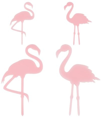 OLYCRAFT 4 Stück Acryl Pflanzenstecker Flamingo Pflanzenstäbe Aus Acryl Rosa Flamingo Miniaturfiguren Für Den Garten Flamingo Statue Mit Farbverlauf 7.9~18cm Länge Für Topf Und Gartendekorationen