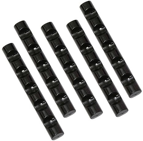 FRCOLOR 5pcs Nail Art Pen Rack and Nail Brush Holder Plastic Stand 5 Grid Black for Professional and Home Manicure Use