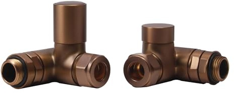 Dual Fuel Manual Radiator Valve Brushed Bronze Corner - 1/2 x 15mm