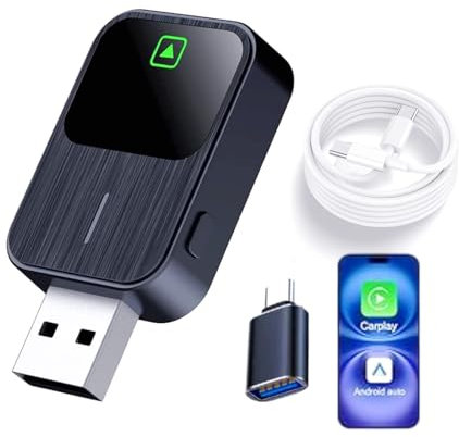 Nova 2 in 1 Wireless Adapter for Apple CarPlay/Android Auto, 2025 Upgrade Plug and Play Mini CarPlay & Android Auto OTA Dongle for iPhone/Android and 927+ Cars, Bluetooth 5.3 & WiFi 6, No Lag