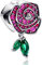 YUMINN Rote Rose Charms 925 Sterling Silber für Armbänder und Halsketten Dangle Anhänger Perlen Schmuck Geschenke für Damen