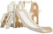 Toboggan autoportant 4 en 1 pour Enfants, avec Panier de Basket, balançoire et Cadre d'escalade, Aire de Jeux intérieure et extérieure, pour Enfants de 1-6 Ans (Beige)