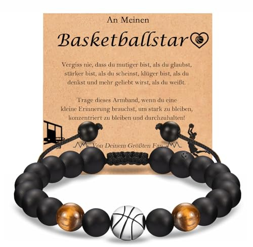 FAOMZQ Fussball Basketball Armband für Jungen, Basketball Fußball Geschenke für Junge Teenager, Geschenk für Jungs Sohn Bruder Neffe Enkel zum Geburtstag Abschluss Weihnachten