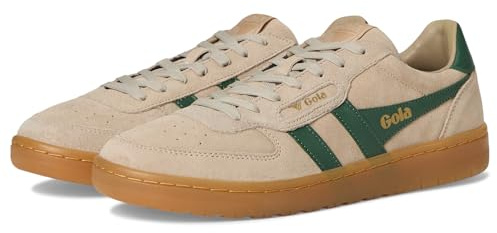 Gola Women's Hawk Suede '86 Sneaker, Bone/Evergreen/Gum, 8.5