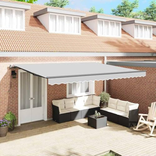 Auvents pour Portes D'entrée Auvent De Porte Exterieur, Auvent Anthracite 5 x 3 m Métal Store Pergola pour Cour, Balcon, Jardin