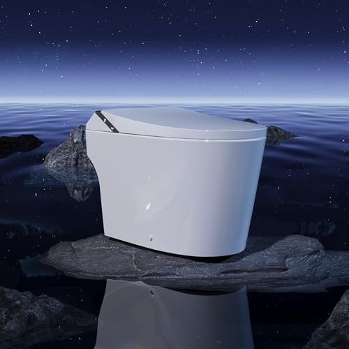 DeerValley Artistic Smart Toilet with Bidet Built in, Auto Open/Close Lid, Bubble Wash, Auto Dual Flush, Foam Shield, Pump-Assisted, Instant Warm Water, Heated Seat, Deodorization, ADA Comfort Height